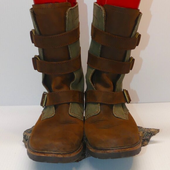 Women's L.L Bean Old Port moto harness biker combat boots sz 8 M - Picture 6 of 11
